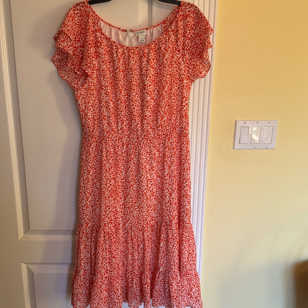 J Crew midi dress with flutter sleeves